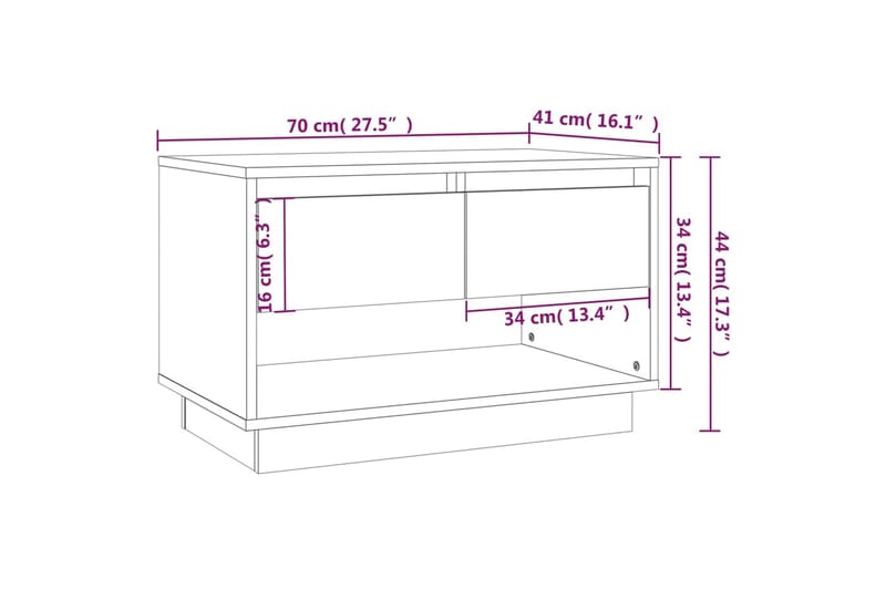 TV-bänk brun ek 70x41x44 cm spånskiva - Brun - Möbler - Tv möbel & mediamöbel - TV bänk & mediabänk