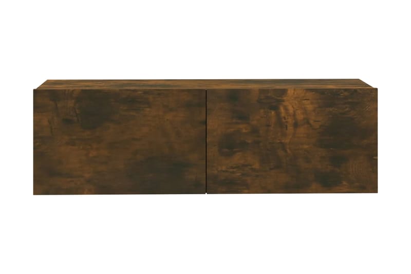 Tv-bänk för vägg rökfärgad ek 100x30x30 cm konstruerat trä - Brun - Möbler - Tv möbel & mediamöbel - TV bänk & mediabänk