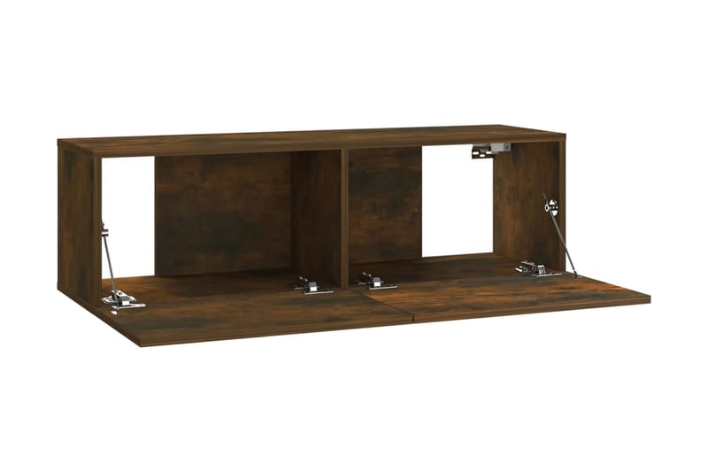 Tv-bänk för vägg rökfärgad ek 100x30x30 cm konstruerat trä - Brun - Möbler - Tv möbel & mediamöbel - TV bänk & mediabänk