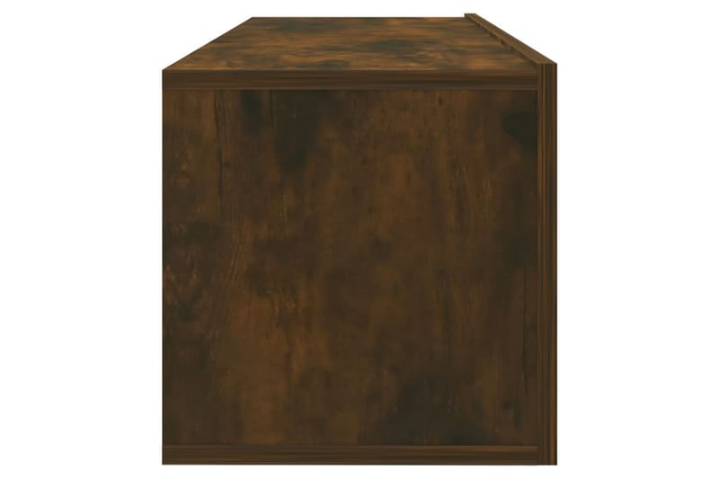 Tv-bänk för vägg rökfärgad ek 100x30x30 cm konstruerat trä - Brun - Möbler - Tv möbel & mediamöbel - TV bänk & mediabänk