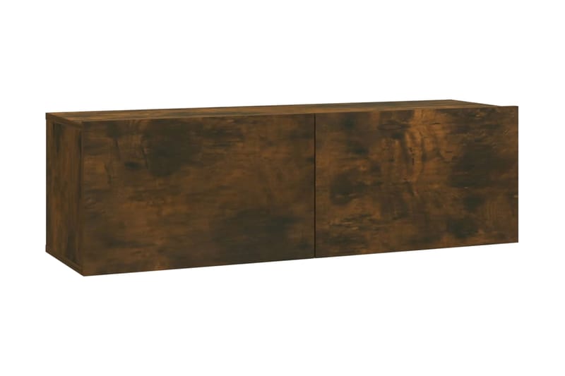 Tv-bänk för vägg rökfärgad ek 100x30x30 cm konstruerat trä - Brun - Möbler - Tv möbel & mediamöbel - TV bänk & mediabänk