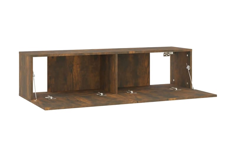 Tv-bänk för vägg rökfärgad ek 120x30x30 cm konstruerat trä - Brun - Möbler - Tv möbel & mediamöbel - TV bänk & mediabänk