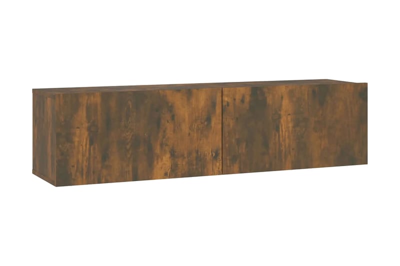 Tv-bänk för vägg rökfärgad ek 120x30x30 cm konstruerat trä - Brun - Möbler - Tv möbel & mediamöbel - TV bänk & mediabänk