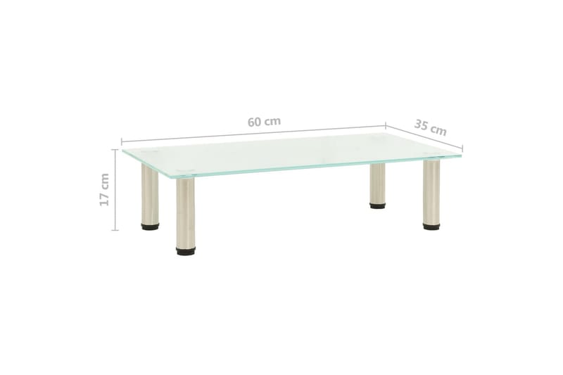 TV-bänk frostad 60x35x17 cm härdat glas - Transparent - Möbler - Tv möbel & mediamöbel - TV bänk & mediabänk