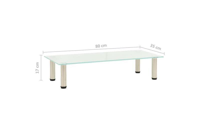 TV-bänk frostad 80x35x17 cm härdat glas - Transparent - Möbler - Tv möbel & mediamöbel - TV bänk & mediabänk