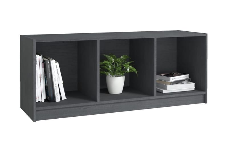 TV-bänk grå 104x33x41 cm massiv furu - Grå - Möbler - Tv möbel & mediamöbel - TV bänk & mediabänk