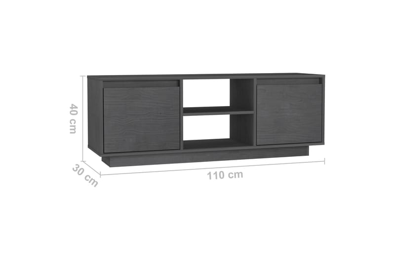 TV-bänk grå 110x30x40 cm massiv furu - Grå - Möbler - Tv möbel & mediamöbel - TV bänk & mediabänk