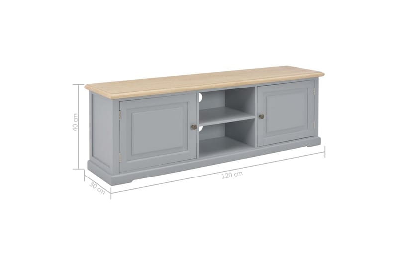 TV-bänk grå 120x30x40 cm trä - Grå - Möbler - Tv möbel & mediamöbel - TV bänk & mediabänk