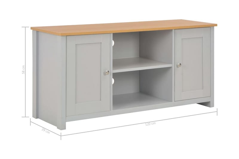 TV-bänk grå 120x39x58 cm - Grå - Möbler - Tv möbel & mediamöbel - TV bänk & mediabänk
