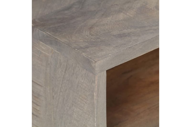TV-bänk grå 130x35x51 cm massivt grovt mangoträ - Grå - Möbler - Tv möbel & mediamöbel - TV bänk & mediabänk