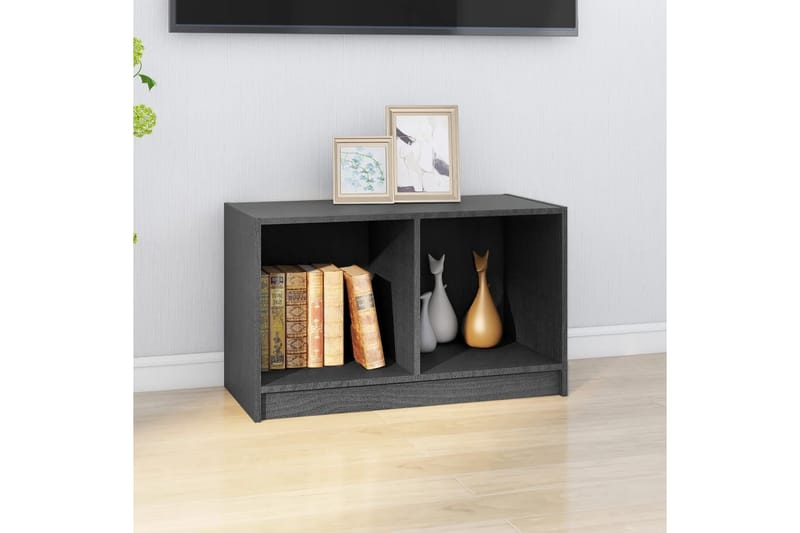 TV-bänk grå 70x33x42 cm massiv furu - Grå - Möbler - Tv möbel & mediamöbel - TV bänk & mediabänk