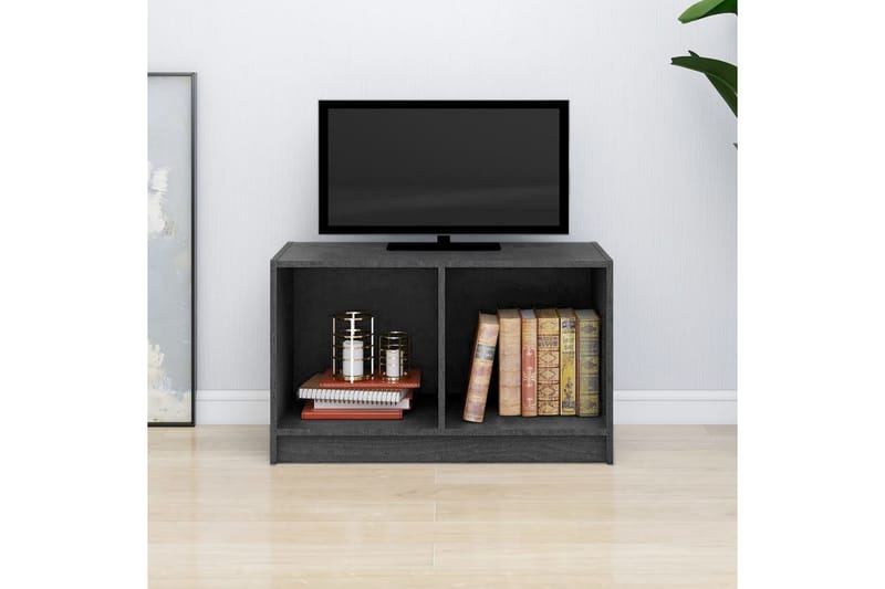 TV-bänk grå 70x33x42 cm massiv furu - Grå - Möbler - Tv möbel & mediamöbel - TV bänk & mediabänk