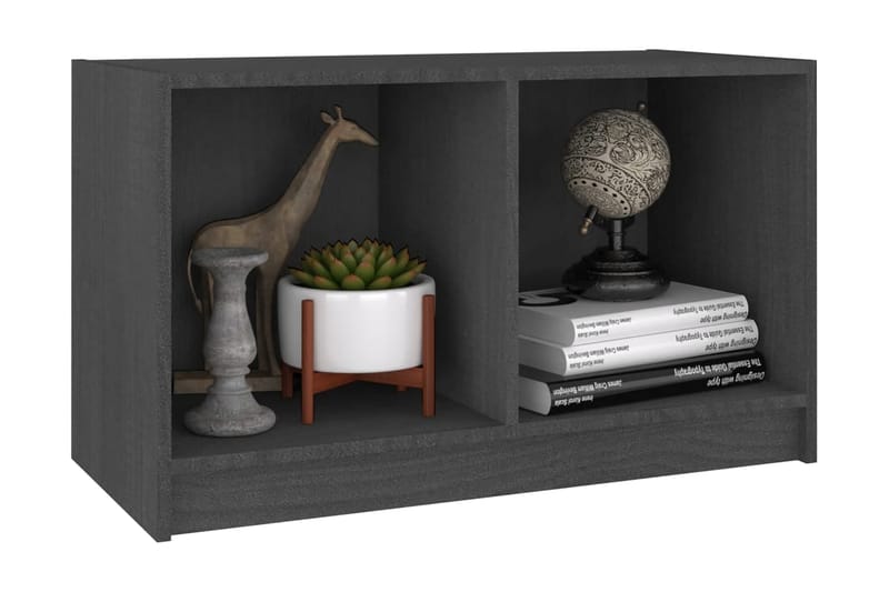 TV-bänk grå 70x33x42 cm massiv furu - Grå - Möbler - Tv möbel & mediamöbel - TV bänk & mediabänk