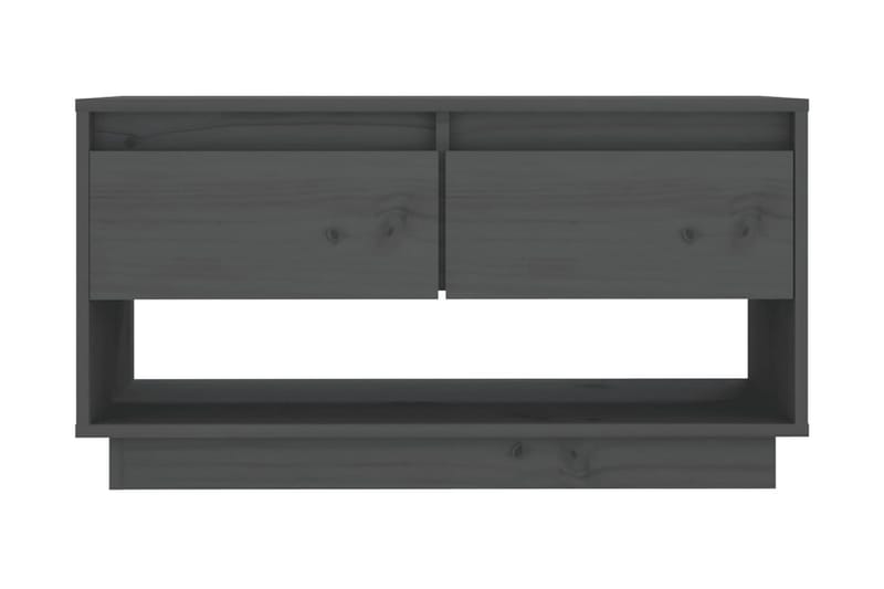 Tv-bänk grå 74x34x40 cm massiv furu - Grå - Möbler - Tv möbel & mediamöbel - TV bänk & mediabänk