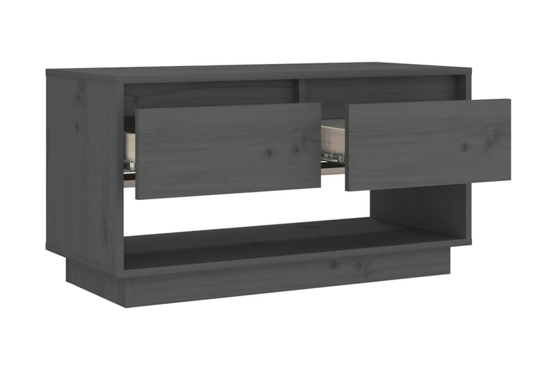Tv-bänk grå 74x34x40 cm massiv furu - Grå - Möbler - Tv möbel & mediamöbel - TV bänk & mediabänk