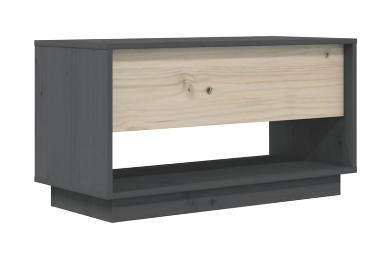 Tv-bänk grå 74x34x40 cm massiv furu - Grå - Möbler - Tv möbel & mediamöbel - TV bänk & mediabänk