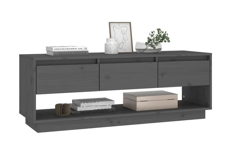 Tv-bänk grå 74x34x40 cm massiv furu - Grå - Möbler - Tv möbel & mediamöbel - TV bänk & mediabänk