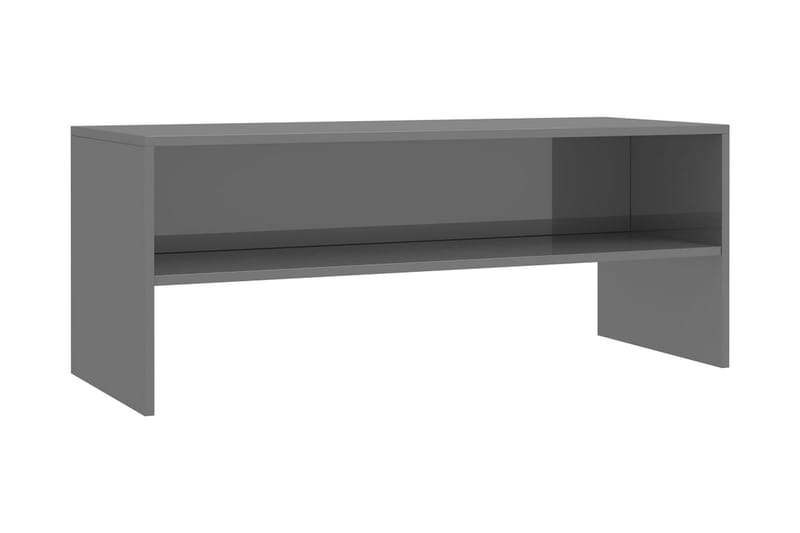TV-bänk grå högglans 100x40x40 cm spånskiva - Grå - Möbler - Tv möbel & mediamöbel - TV bänk & mediabänk
