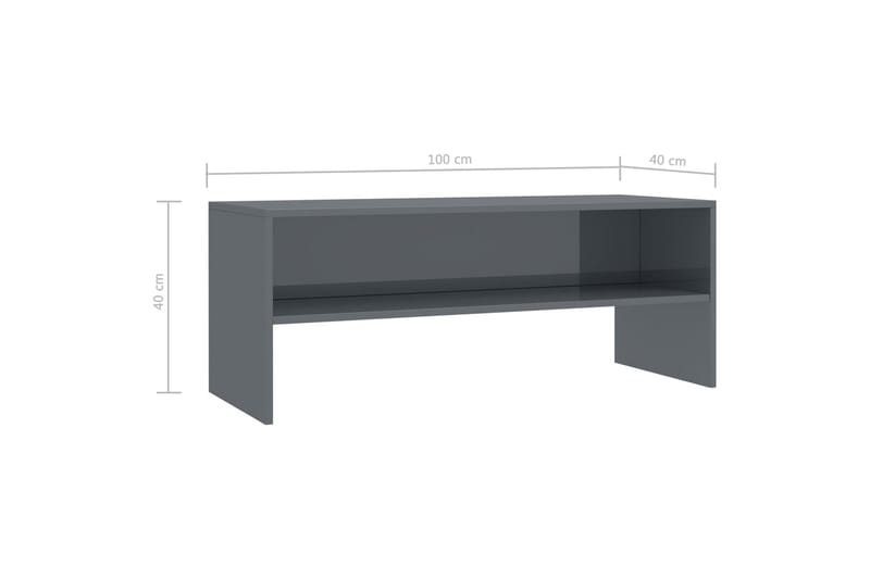 TV-bänk grå högglans 100x40x40 cm spånskiva - Grå - Möbler - Tv möbel & mediamöbel - TV bänk & mediabänk