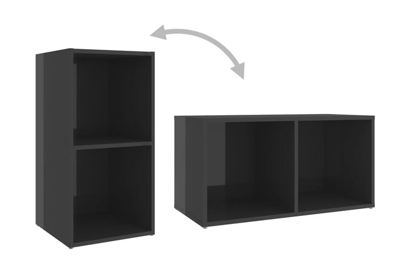 TV-bänk grå högglans 72x35x36,5 cm spånskiva - Grå - Möbler - Tv möbel & mediamöbel - TV bänk & mediabänk