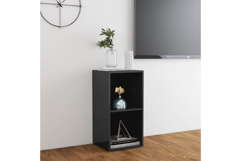 TV-bänk grå högglans 72x35x36,5 cm spånskiva - Grå - Möbler - Tv möbel & mediamöbel - TV bänk & mediabänk