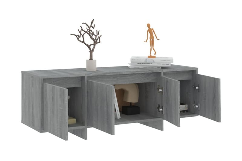 TV-bänk grå sonoma-ek 120x30x40,5 cm spånskiva - Grå - Möbler - Tv möbel & mediamöbel - TV bänk & mediabänk