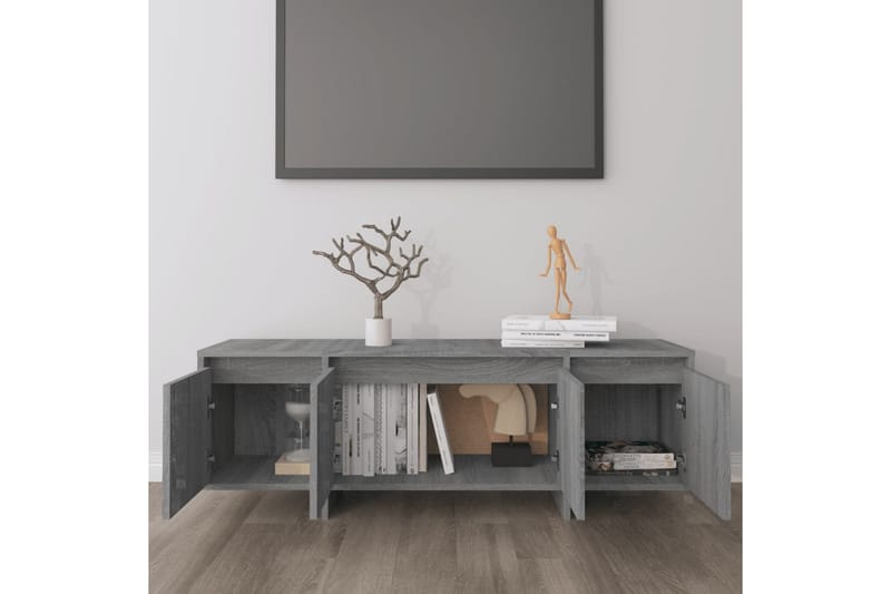 TV-bänk grå sonoma-ek 120x30x40,5 cm spånskiva - Grå - Möbler - Tv möbel & mediamöbel - TV bänk & mediabänk