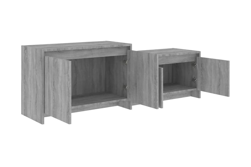 TV-bänk grå sonoma-ek 146,5x35x50 cm spånskiva - Grå - Möbler - Tv möbel & mediamöbel - TV bänk & mediabänk