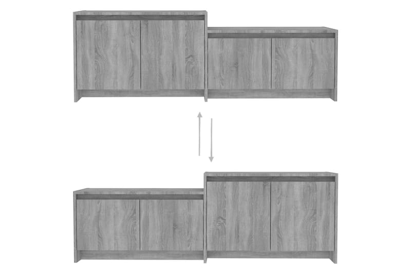 TV-bänk grå sonoma-ek 146,5x35x50 cm spånskiva - Grå - Möbler - Tv möbel & mediamöbel - TV bänk & mediabänk