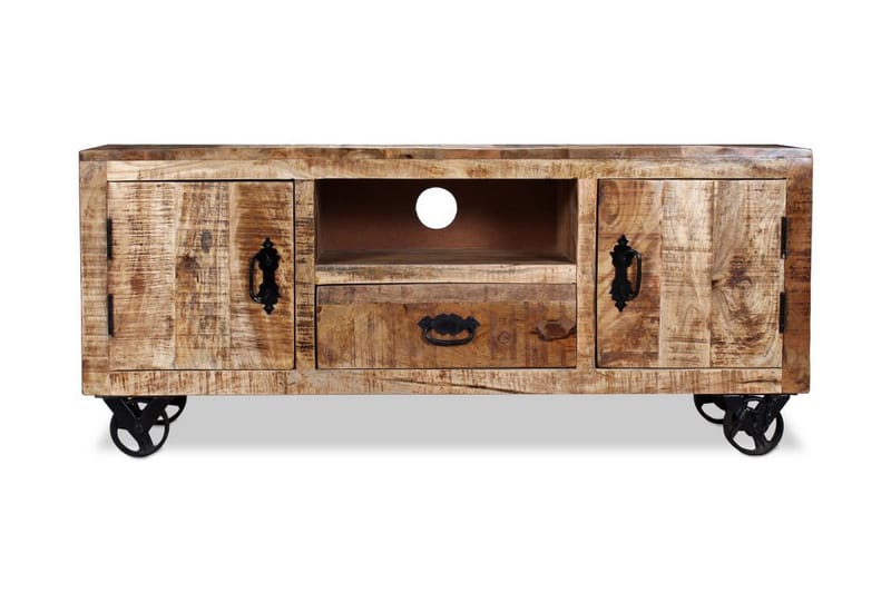 Tv-bänk grovt mangoträ 110x30x50 cm - Brun - Möbler - Tv möbel & mediamöbel - TV bänk & mediabänk