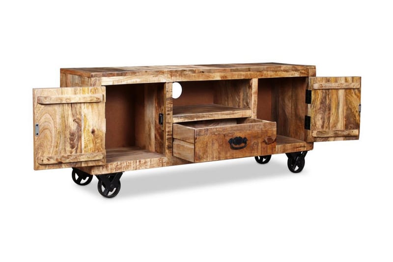 Tv-bänk grovt mangoträ 110x30x50 cm - Brun - Möbler - Tv möbel & mediamöbel - TV bänk & mediabänk