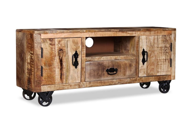 Tv-bänk grovt mangoträ 110x30x50 cm - Brun - Möbler - Tv möbel & mediamöbel - TV bänk & mediabänk