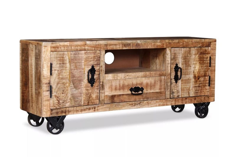 Tv-bänk grovt mangoträ 110x30x50 cm - Brun - Möbler - Tv möbel & mediamöbel - TV bänk & mediabänk