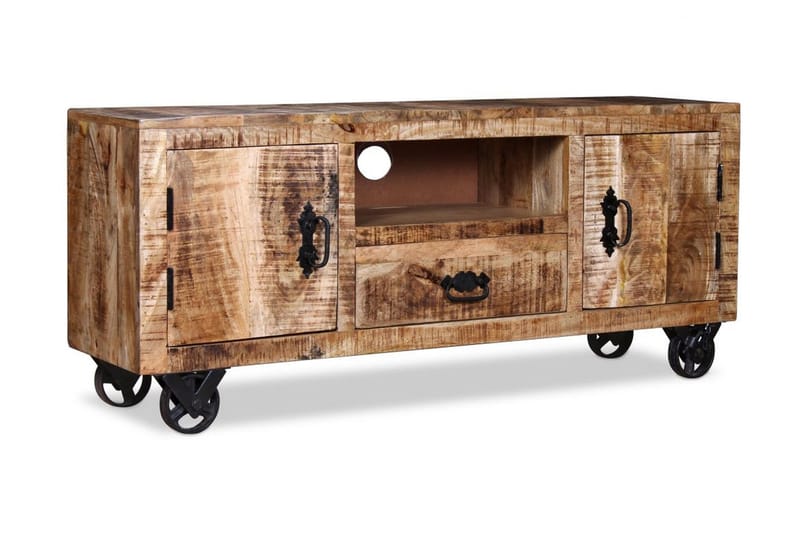 Tv-bänk grovt mangoträ 110x30x50 cm - Brun - Möbler - Tv möbel & mediamöbel - TV bänk & mediabänk