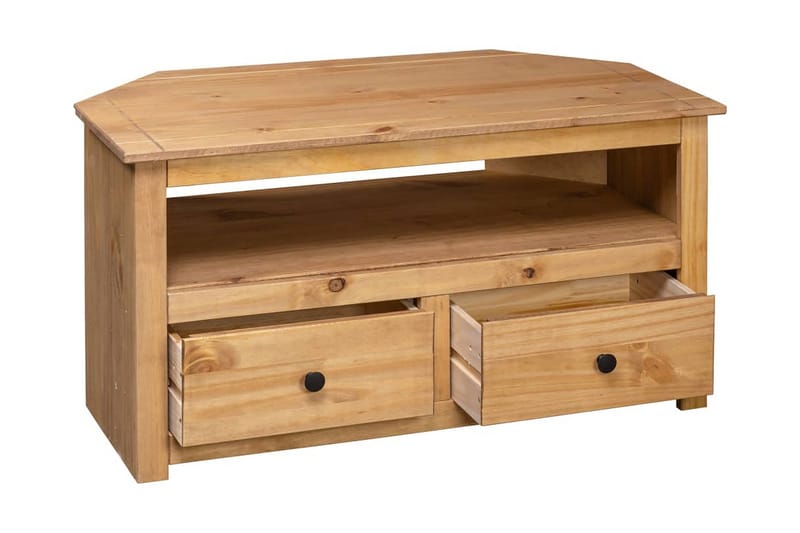 TV-bänk hörn 93x49x49 cm massiv furu panama - Brun - Möbler - Tv möbel & mediamöbel - TV bänk & mediabänk