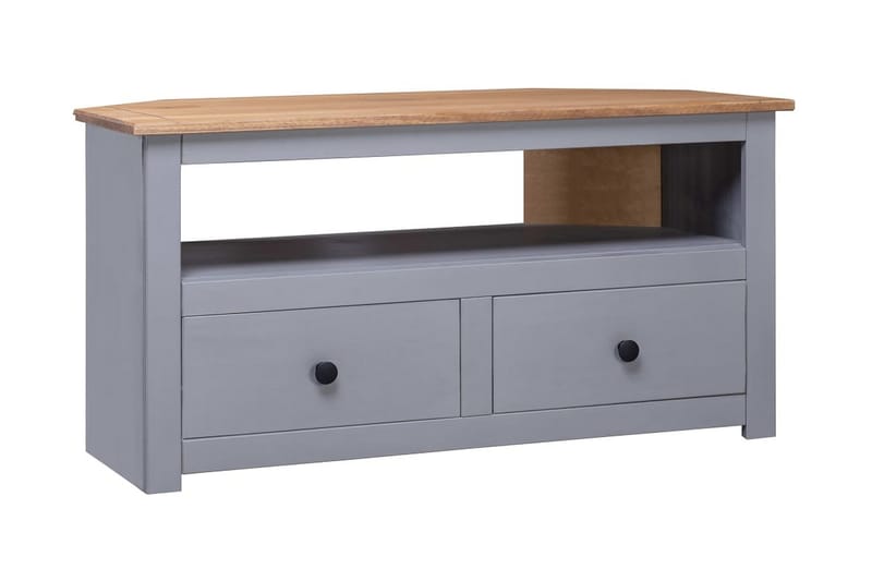 TV-bänk hörn grå 93x49x49 cm massiv furu panama - Grå - Möbler - Tv möbel & mediamöbel - TV bänk & mediabänk