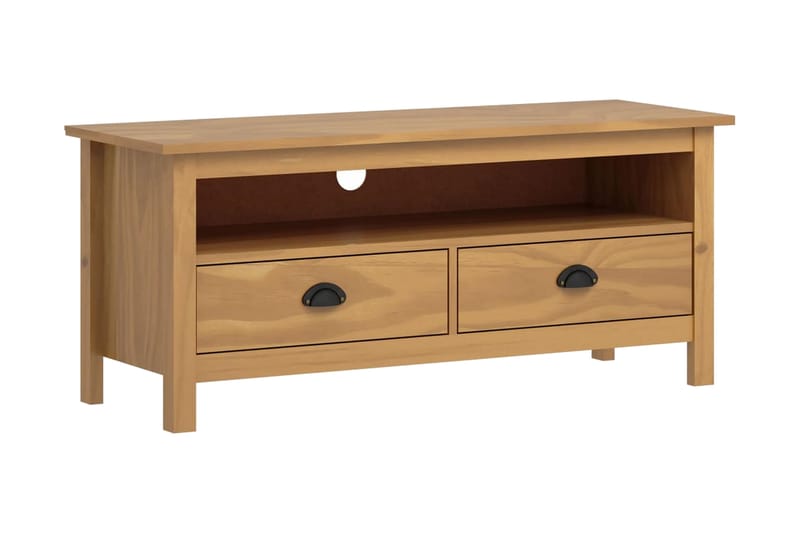 TV-bänk Hill Range honungsbrun 110x40x47 cm massiv furu - Brun - Möbler - Tv möbel & mediamöbel - TV bänk & mediabänk