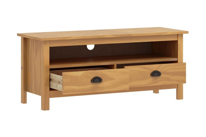 TV-bänk Hill Range honungsbrun 110x40x47 cm massiv furu - Brun - Möbler - Tv möbel & mediamöbel - TV bänk & mediabänk