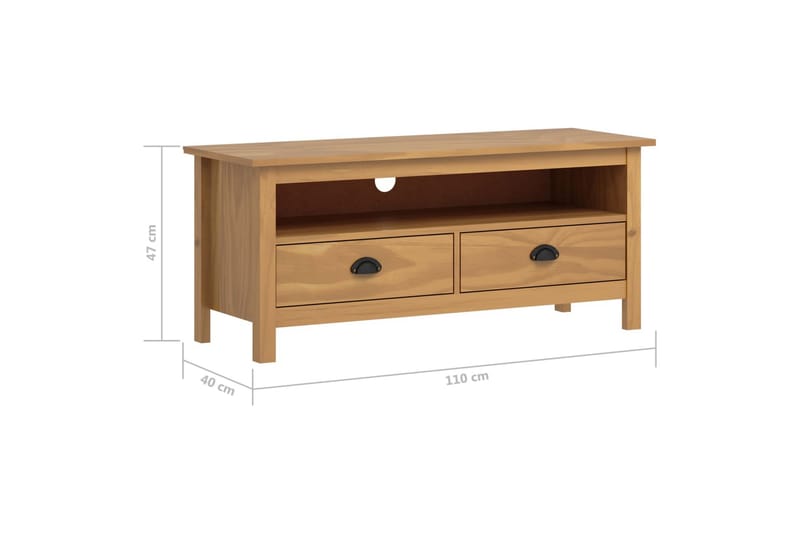 TV-bänk Hill Range honungsbrun 110x40x47 cm massiv furu - Brun - Möbler - Tv möbel & mediamöbel - TV bänk & mediabänk