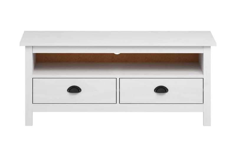 TV-bänk Hill Range vit 110x40x47 cm massiv furu - Vit - Möbler - Tv möbel & mediamöbel - TV bänk & mediabänk
