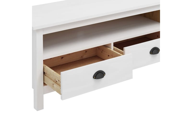 TV-bänk Hill Range vit 110x40x47 cm massiv furu - Vit - Möbler - Tv möbel & mediamöbel - TV bänk & mediabänk