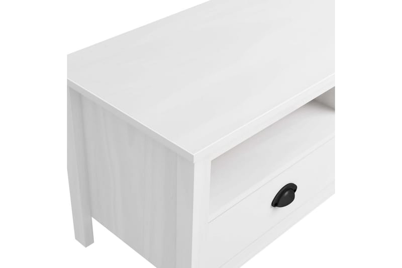 TV-bänk Hill Range vit 158x40x47 cm massiv furu - Vit - Möbler - Tv möbel & mediamöbel - TV bänk & mediabänk