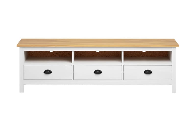 TV-bänk Hill Range vit 158x40x47 cm massiv furu - Vit - Möbler - Tv möbel & mediamöbel - TV bänk & mediabänk