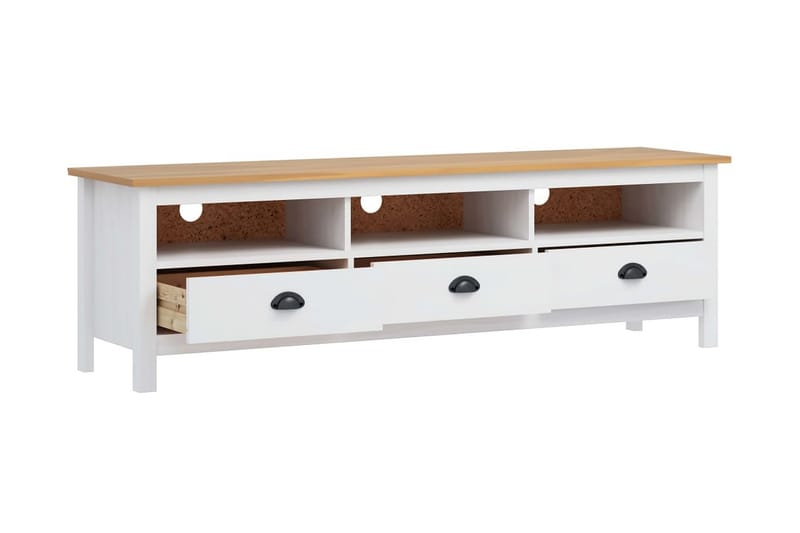 TV-bänk Hill Range vit 158x40x47 cm massiv furu - Vit - Möbler - Tv möbel & mediamöbel - TV bänk & mediabänk
