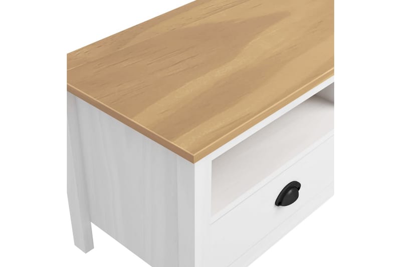 TV-bänk Hill Range vit 158x40x47 cm massiv furu - Vit - Möbler - Tv möbel & mediamöbel - TV bänk & mediabänk