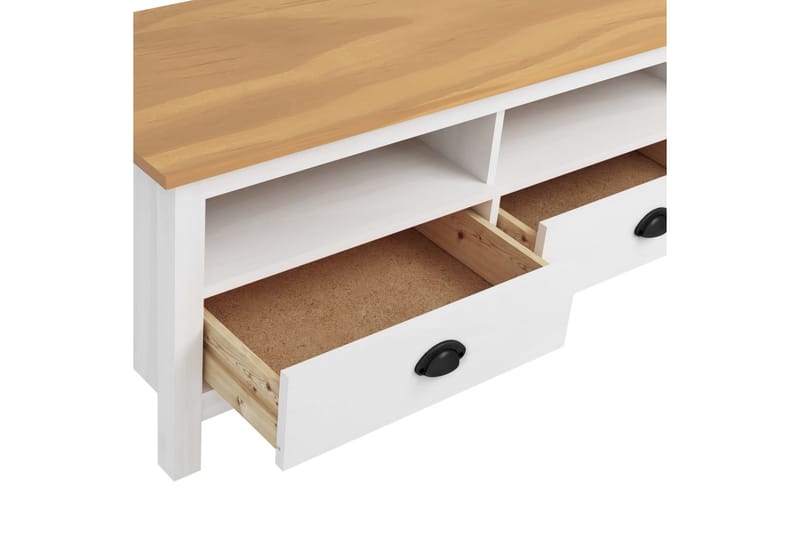 TV-bänk Hill Range vit 158x40x47 cm massiv furu - Vit - Möbler - Tv möbel & mediamöbel - TV bänk & mediabänk