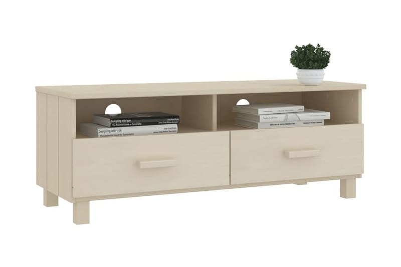 TV-bänk honungsbrun 106x40x40 cm massiv furu - Brun - Möbler - Tv möbel & mediamöbel - TV bänk & mediabänk