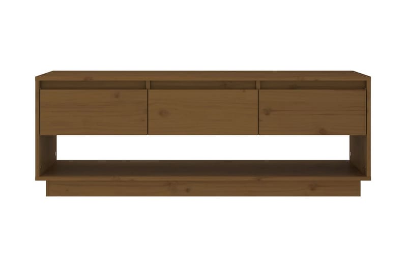 Tv-bänk honungsbrun 110,5x34x40 cm massiv furu - Brun - Möbler - Tv möbel & mediamöbel - TV bänk & mediabänk