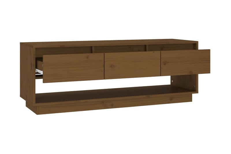 Tv-bänk honungsbrun 110,5x34x40 cm massiv furu - Brun - Möbler - Tv möbel & mediamöbel - TV bänk & mediabänk