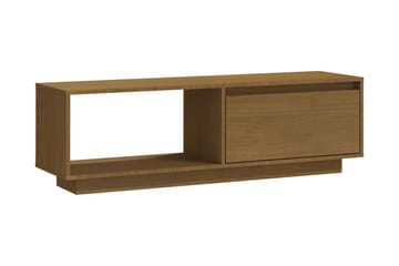 TV-bänk honungsbrun 110x30x33,5 cm massiv furu